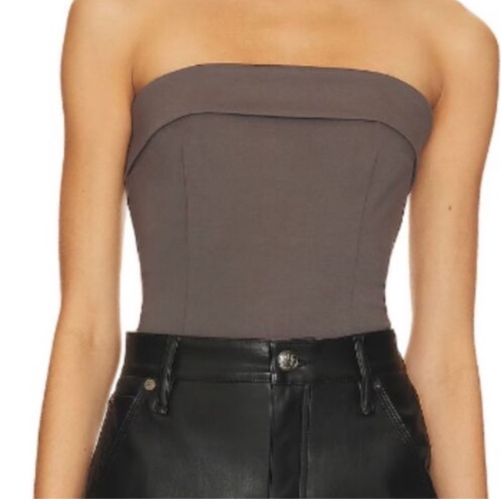 LPA Gray Strapless top